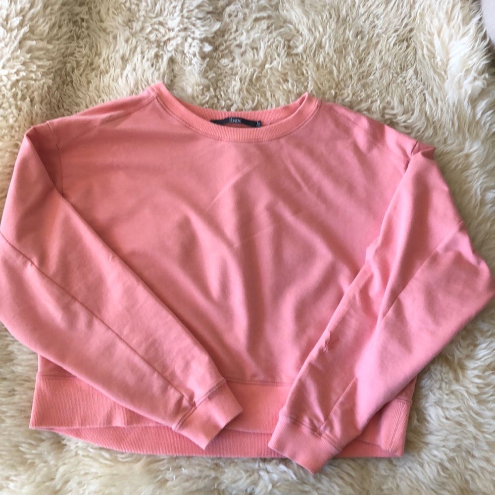 Cotton and wool blend sweatshirt cropped style sweater, size L.